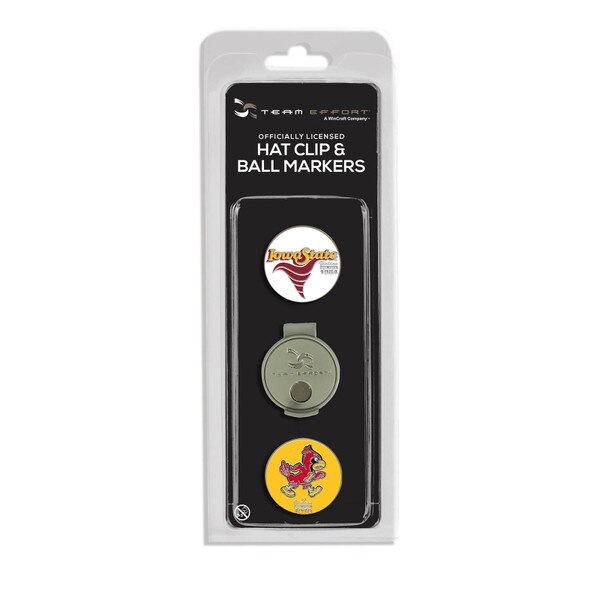 Team Effort Iowa State Swirl & Walking Cy Hat Clip with Ball Markers